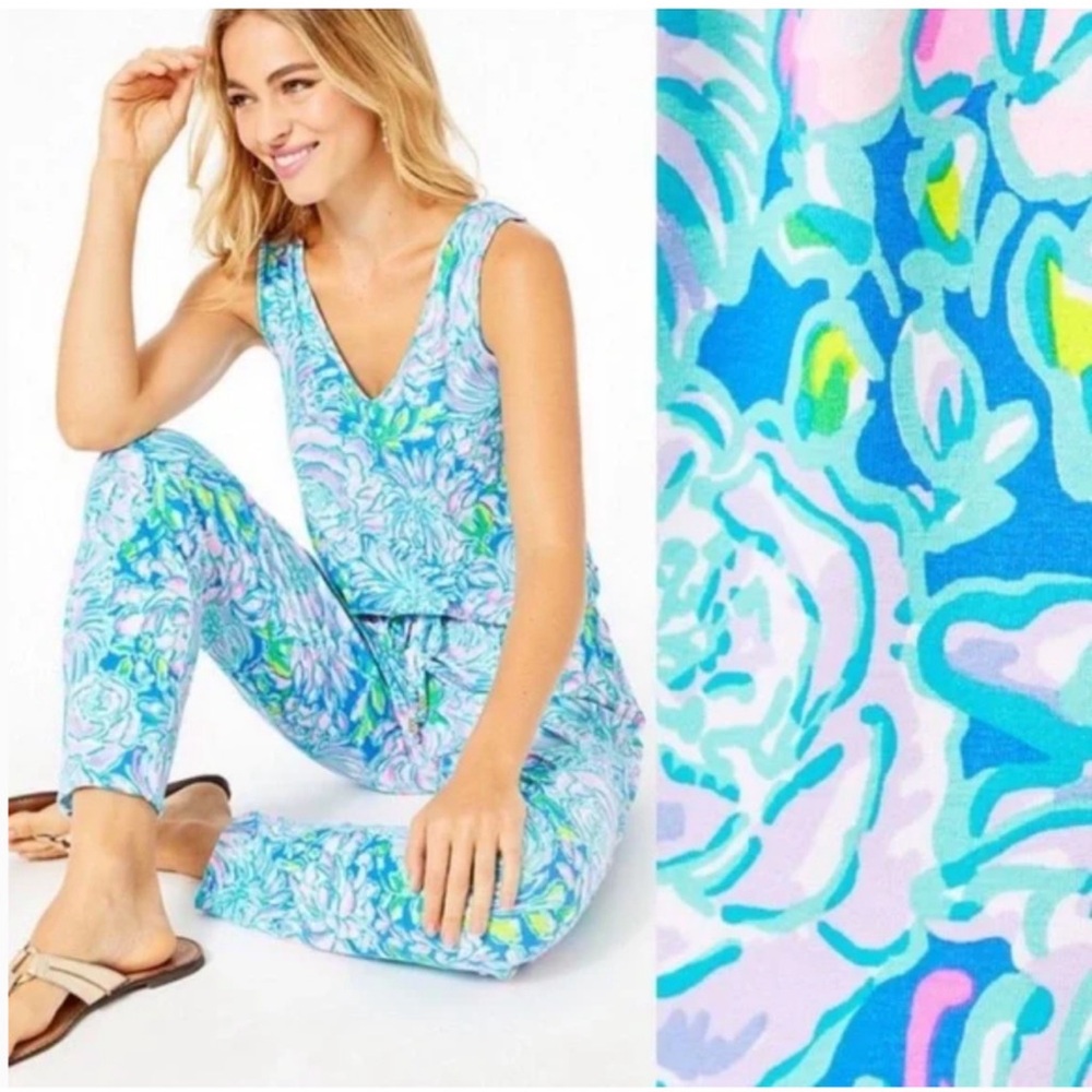 EUC Lilly Pulitzer Paulina Jumpsuit (Multi in Full Bloom) - Picture 7 of 8